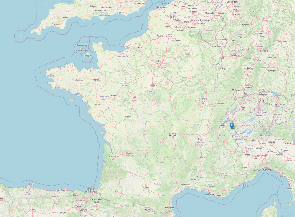 Carte de France montrant l'emplacement de Samoens